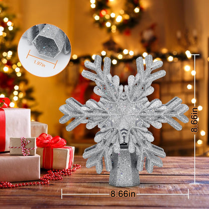 LightOfTree Hollow Snowflake Tree Topper – Smoke-Free, Odor-Free Holiday Decor, No Fire Risk Indoors