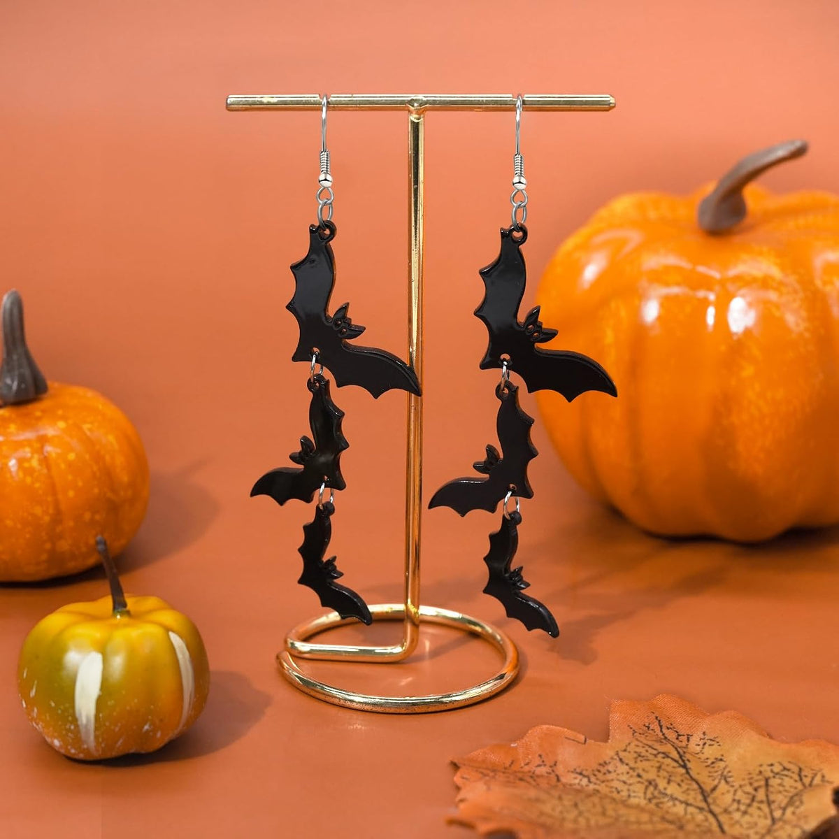 Everyday Halloween Earrings Neutral Tones – Understated Acrylic Dangles for Work Casual and Layered Looks