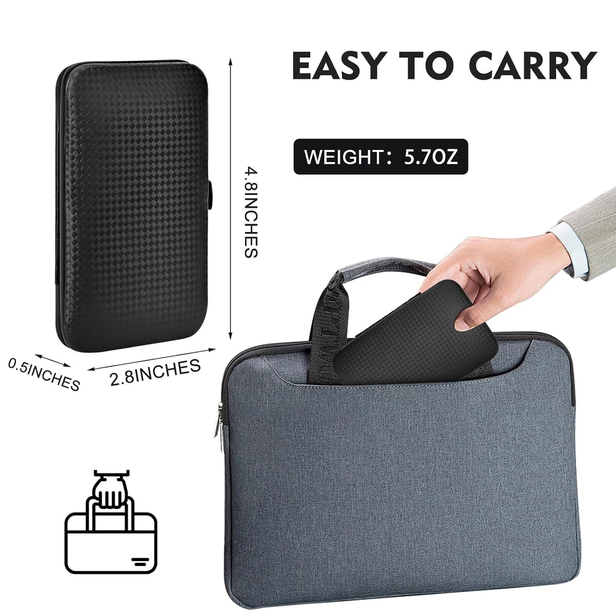 lightweight push-button-opening case with dedicated storage for the separate tools