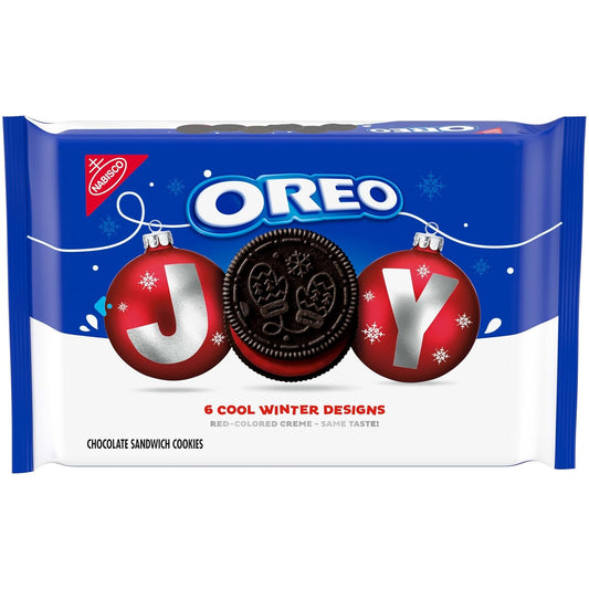 limited edition red-colored creme filling inside the original oreo chocolate wafer