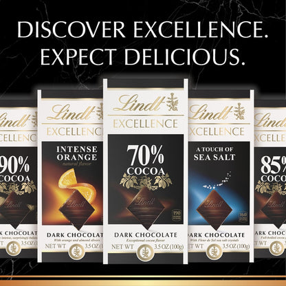 Lindt Excellence Sea Salt Dark Chocolate Bars – Sophisticated After-Dinner Indulgence for Entertaining Guests