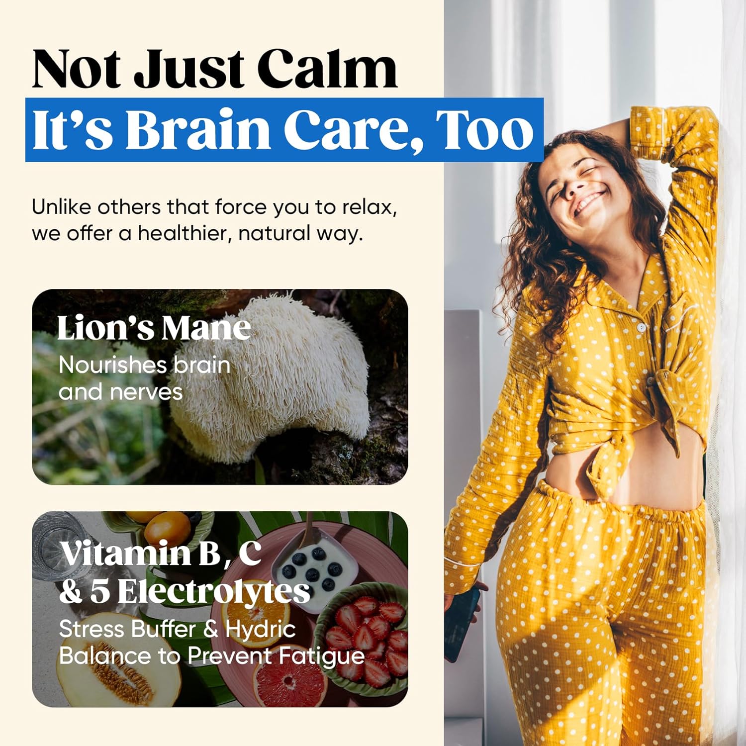 lion's mane mushroom extract added for cognitive function and focus