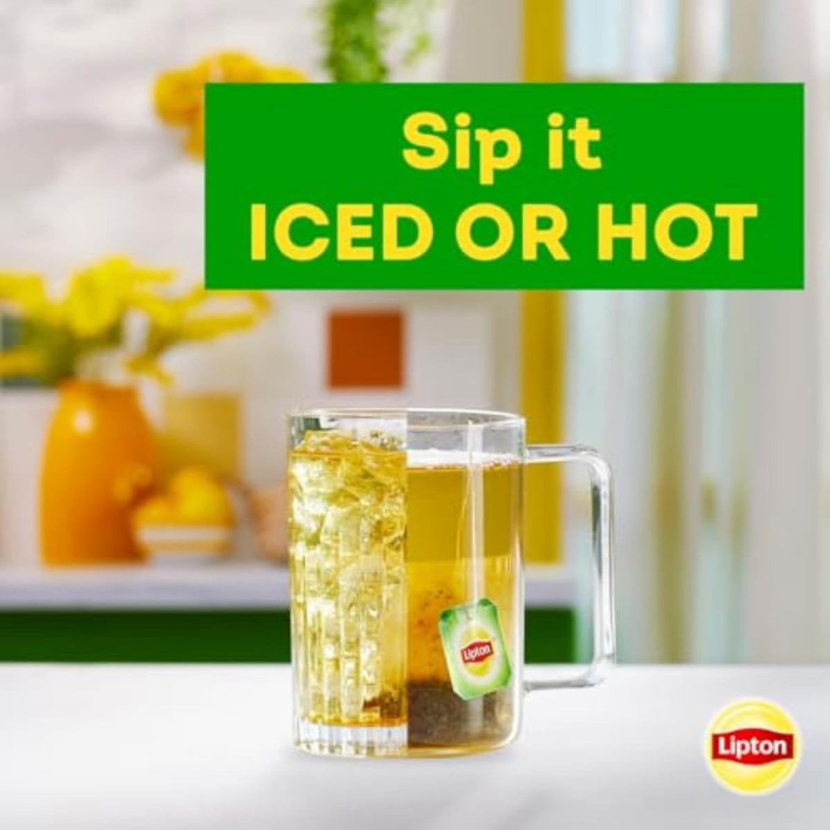 Lipton Peach Green Tea Bags – Daily Wellness Ritual for Mindful Mornings, 75mg Flavonoids Per Cup