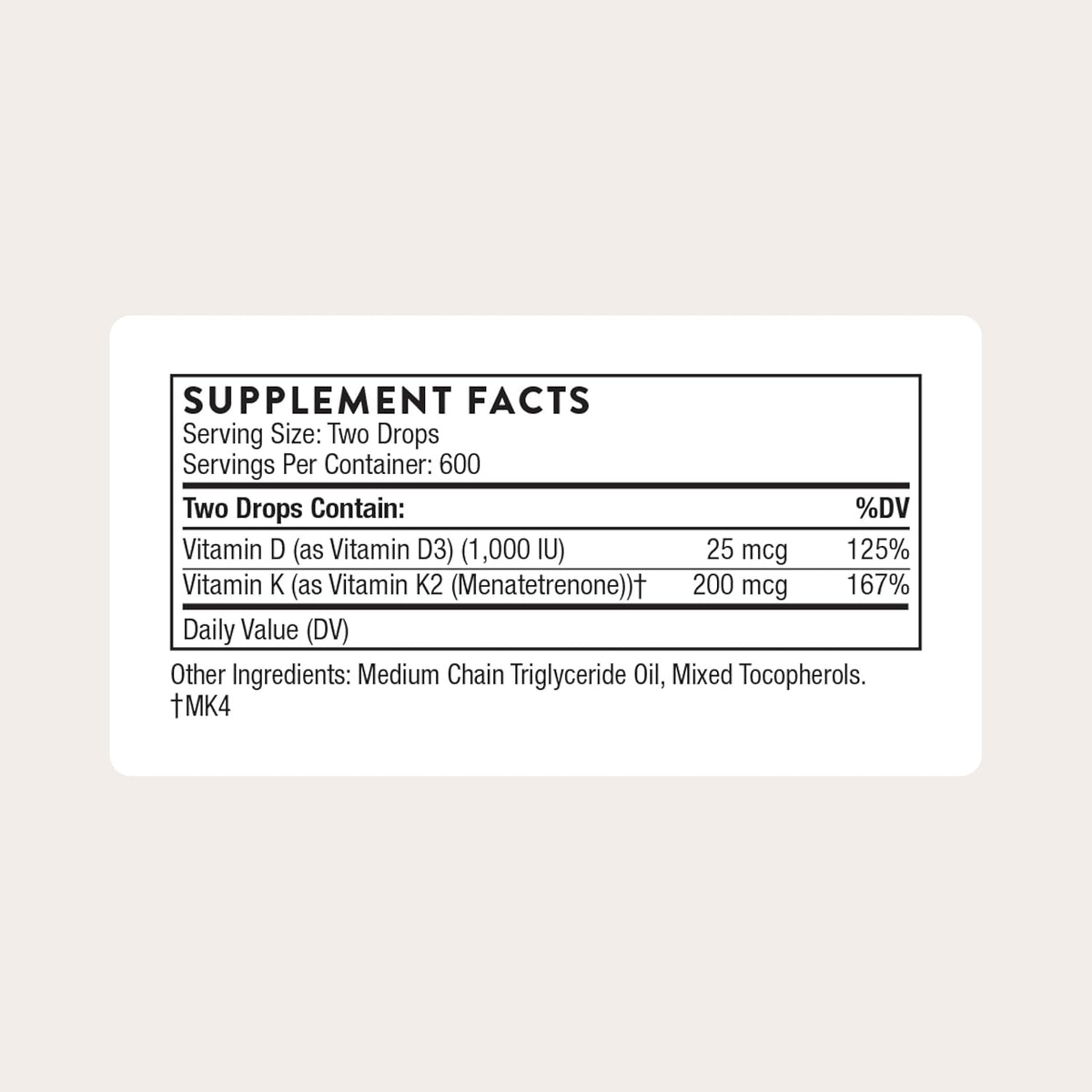 liquid d3 + k2 (mk-4) combination formula