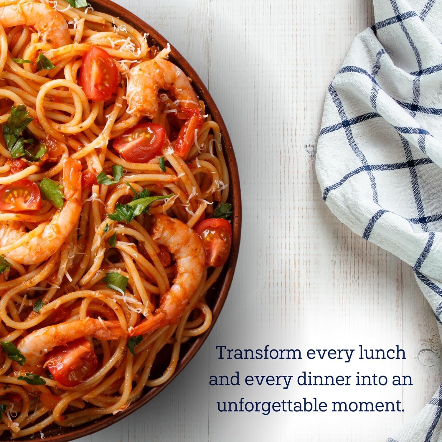long, thin strand design with sauce-gripping surface texture