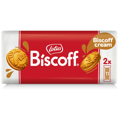 Lotus Biscoff Sandwich Cookies Vanilla – Elegant Vanilla Cream Sandwich Cookies for Elevated Entertaining, Two 11-Count Pouches