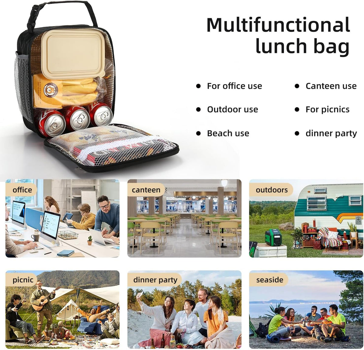 Lovoeo Hiking Lunch Bag with Removable Clasp – Insulated Carrier for Day Trips