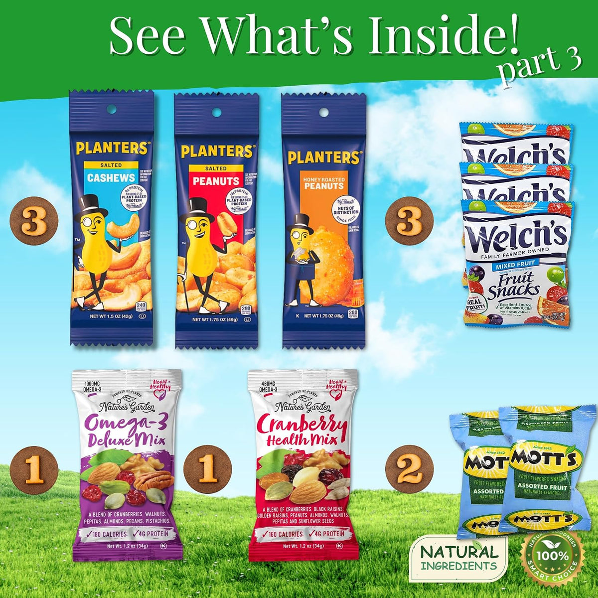 low-sugar snack positioning with whole-grain, fruit, and nut inclusions