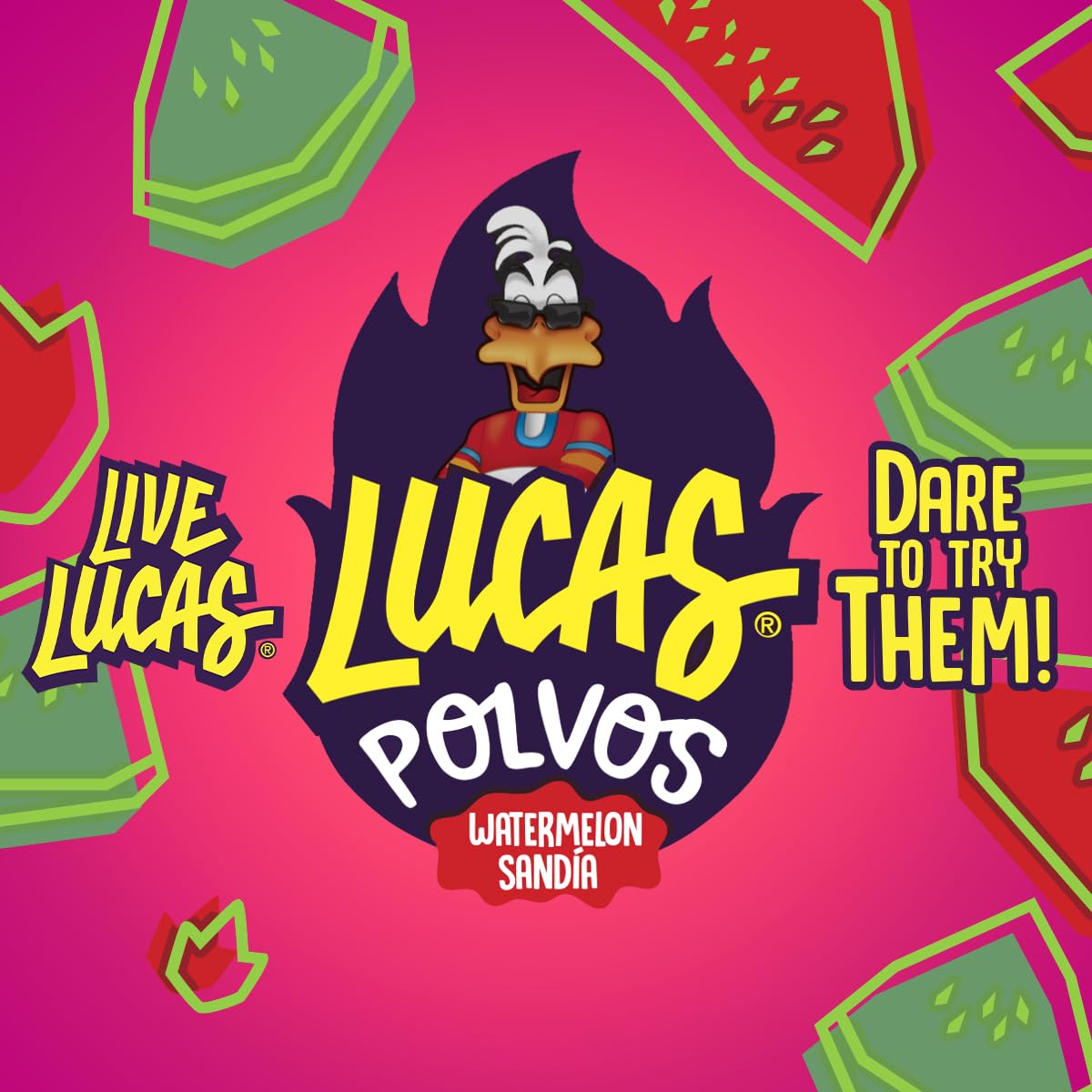 Lucas Powder Watermelon Flavored Candy – Unique Housewarming and Party Host Gift for Hispanic Foodies, 10 Bottles