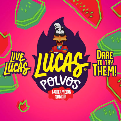 Lucas Powder Watermelon Flavored Candy – Unique Housewarming and Party Host Gift for Hispanic Foodies, 10 Bottles