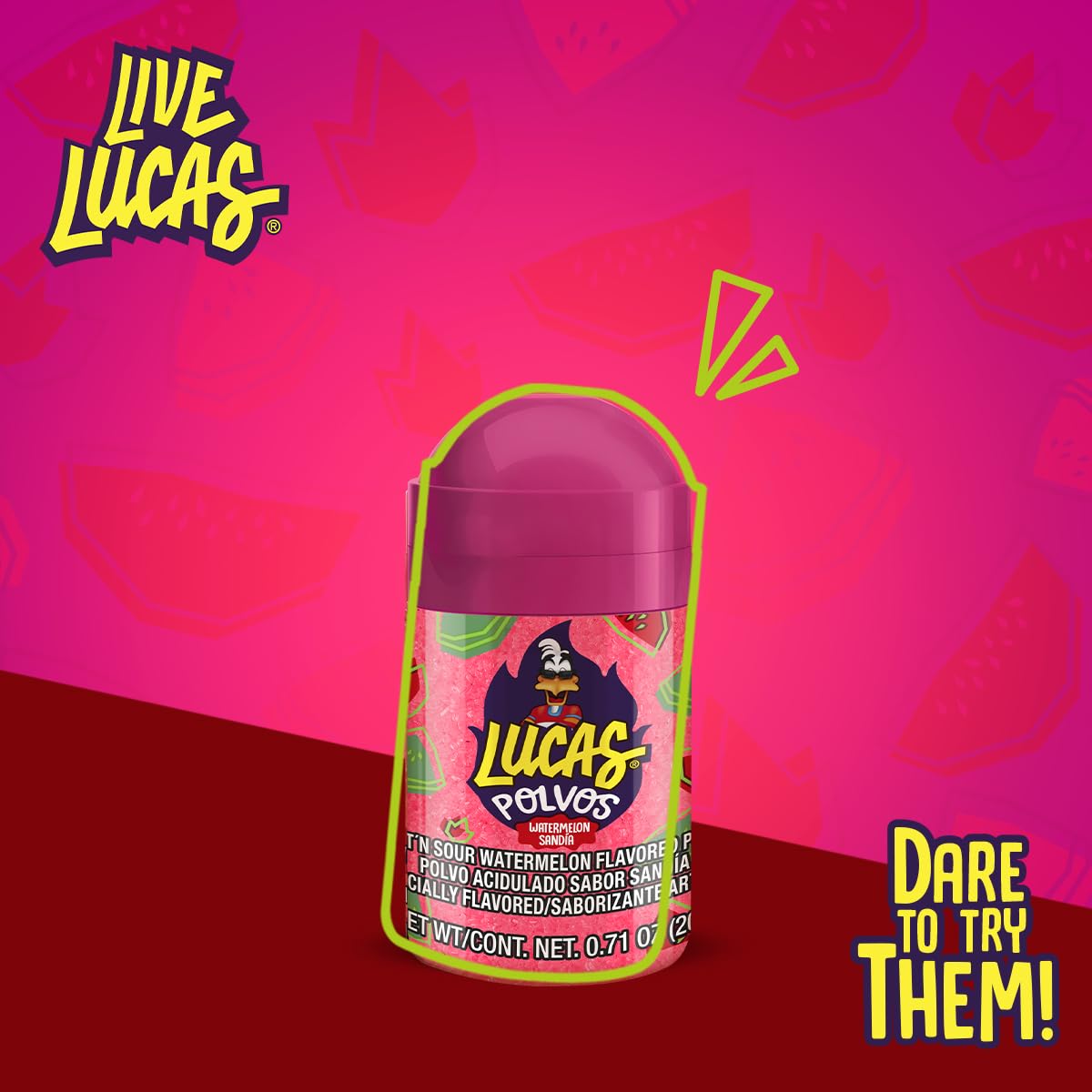 Lucas Powder Watermelon Flavored Candy – Unique Housewarming and Party Host Gift for Hispanic Foodies, 10 Bottles