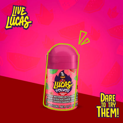 Lucas Powder Watermelon Flavored Candy – Unique Housewarming and Party Host Gift for Hispanic Foodies, 10 Bottles