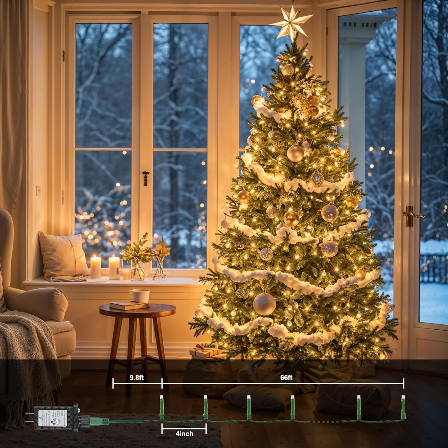 LukLoyok 66 ft String Lights – Pet and Family Friendly Fairy Lights with 8 Modes and Memory Chip