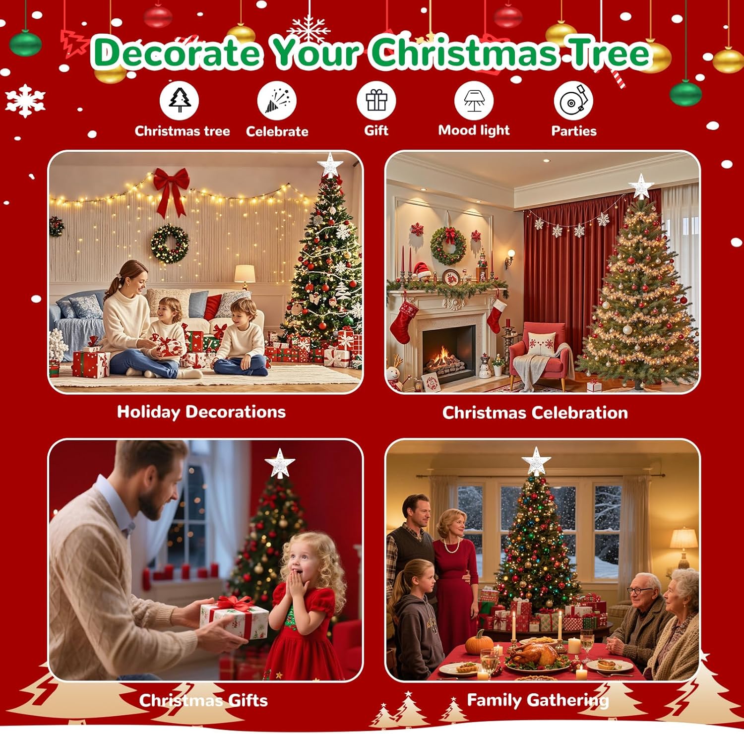 Lumabelle Plug-In Christmas Tree Star – Tranquil Seasonal Glow for Bedroom Sanctuary and Holiday Meditation Space