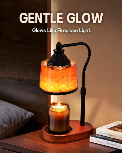 LumaGlow Walnut Base Aromatherapy Lamp with Halogen Warming – Layered Fragrance Diffusion for Spa-Style Relaxation Spaces