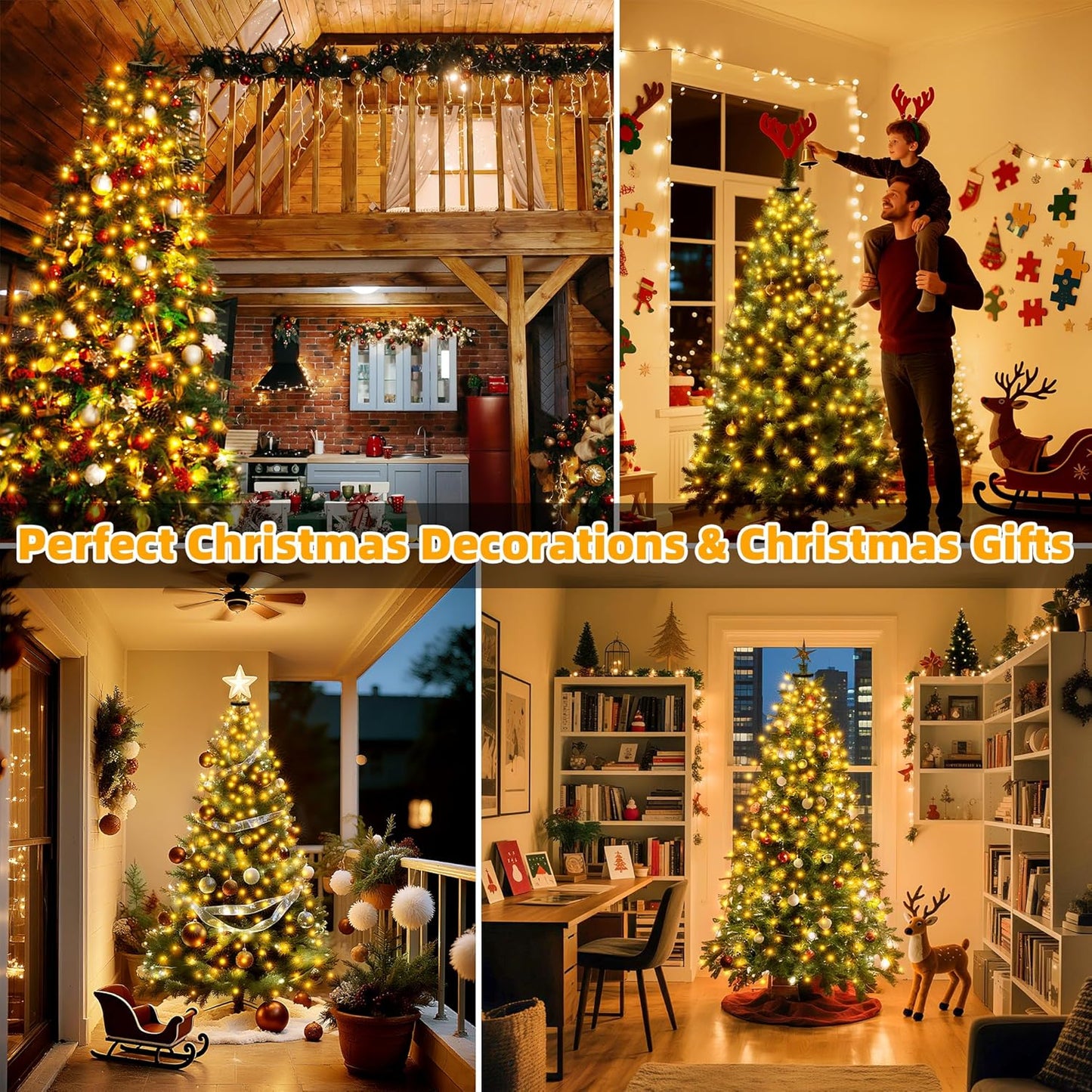Lumastream 300 LED Tree Lights Cool White – Memory Function & Timer for Effortless Dining Room Holiday Decor