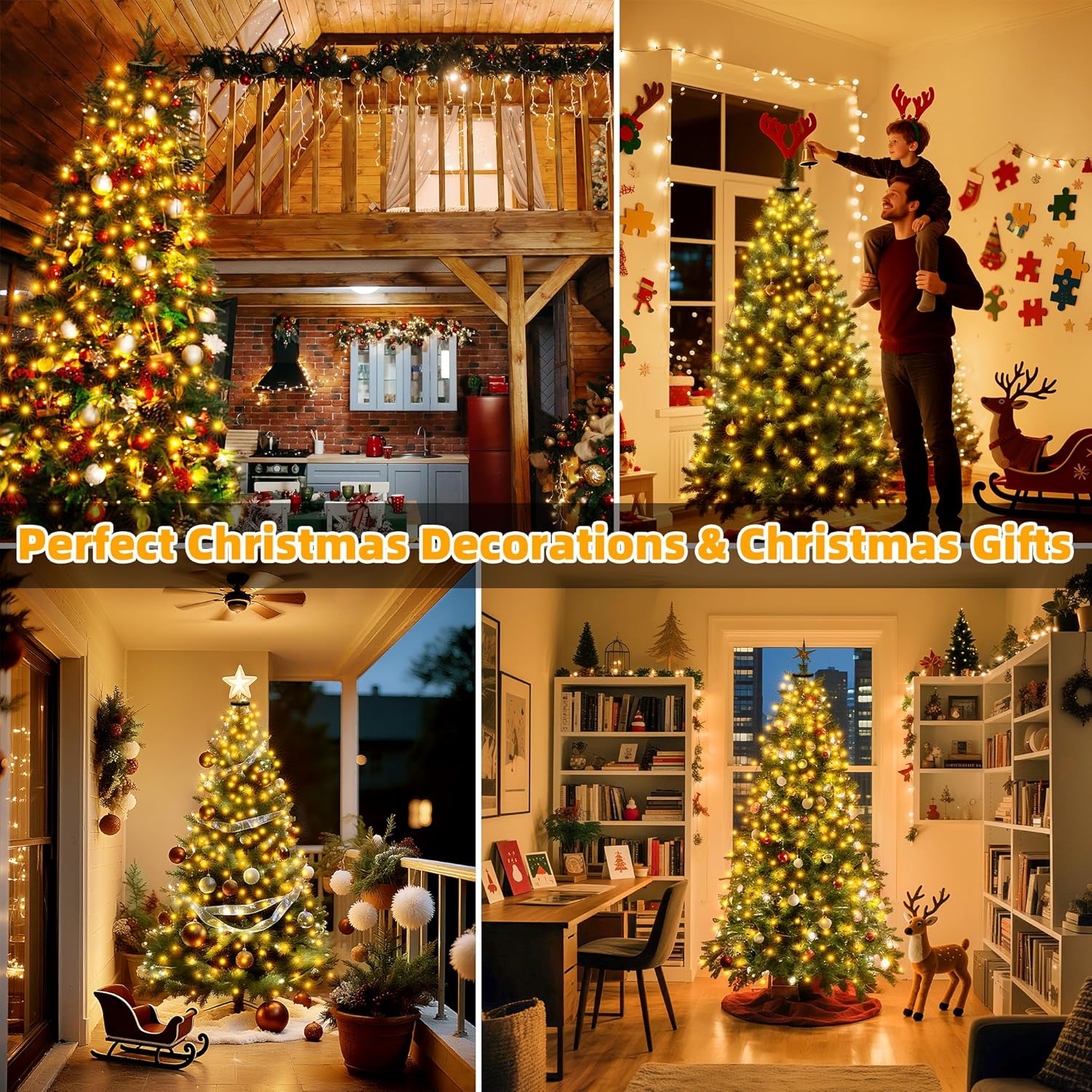 Lumastream 300 LED Tree Lights Cool White – Memory Function & Timer for Effortless Dining Room Holiday Decor