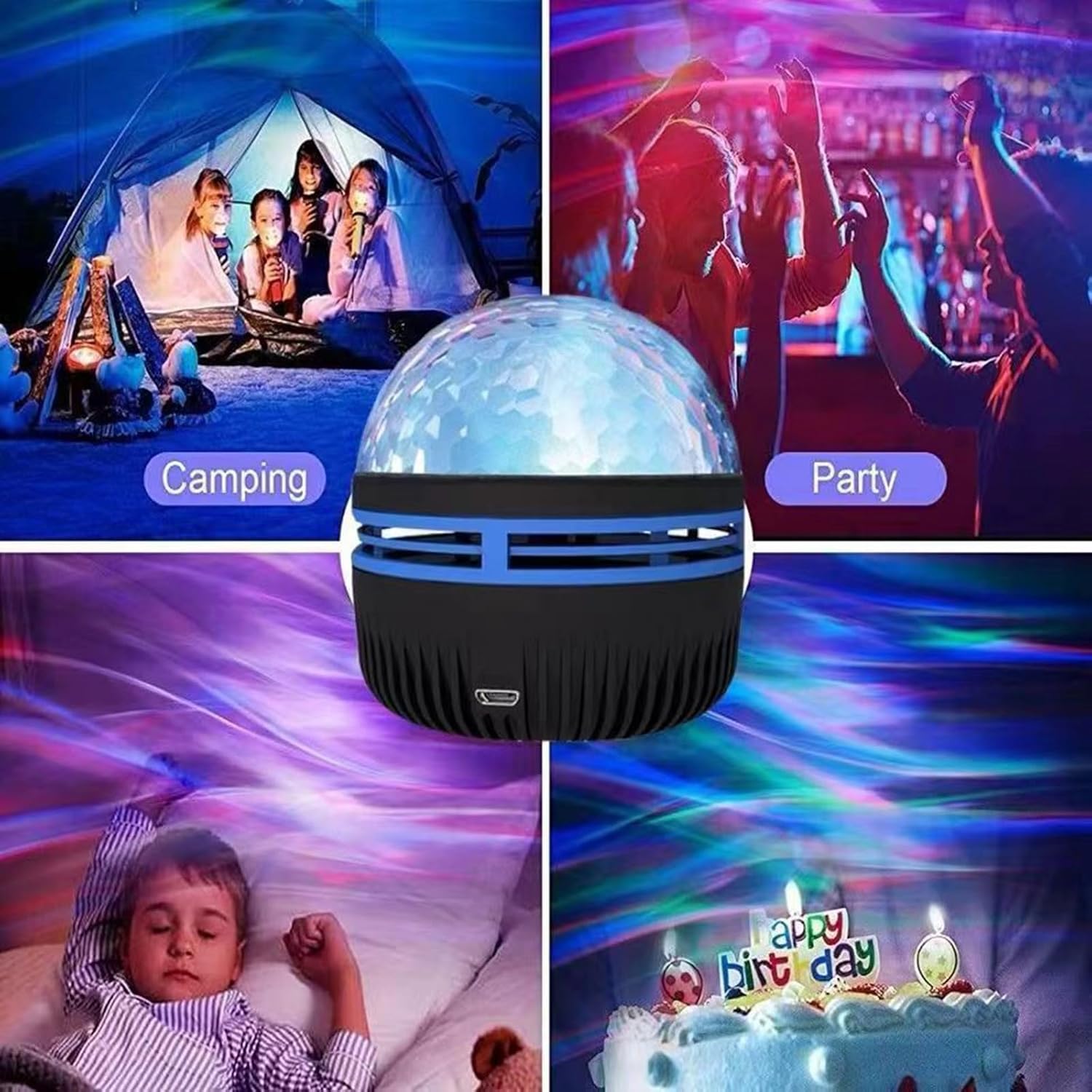 LUMENA Ambient Mood Light – Sleek LED Aurora and Water Ripple Projector for Dining Room and Home Lounge Aesthetics