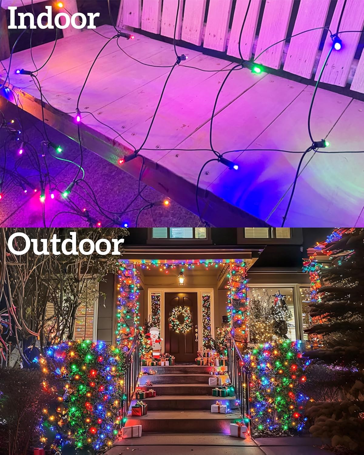 LumEver Indoor Christmas Net Lights 132 LED for Stair Banisters Mantels and Holiday Trees
