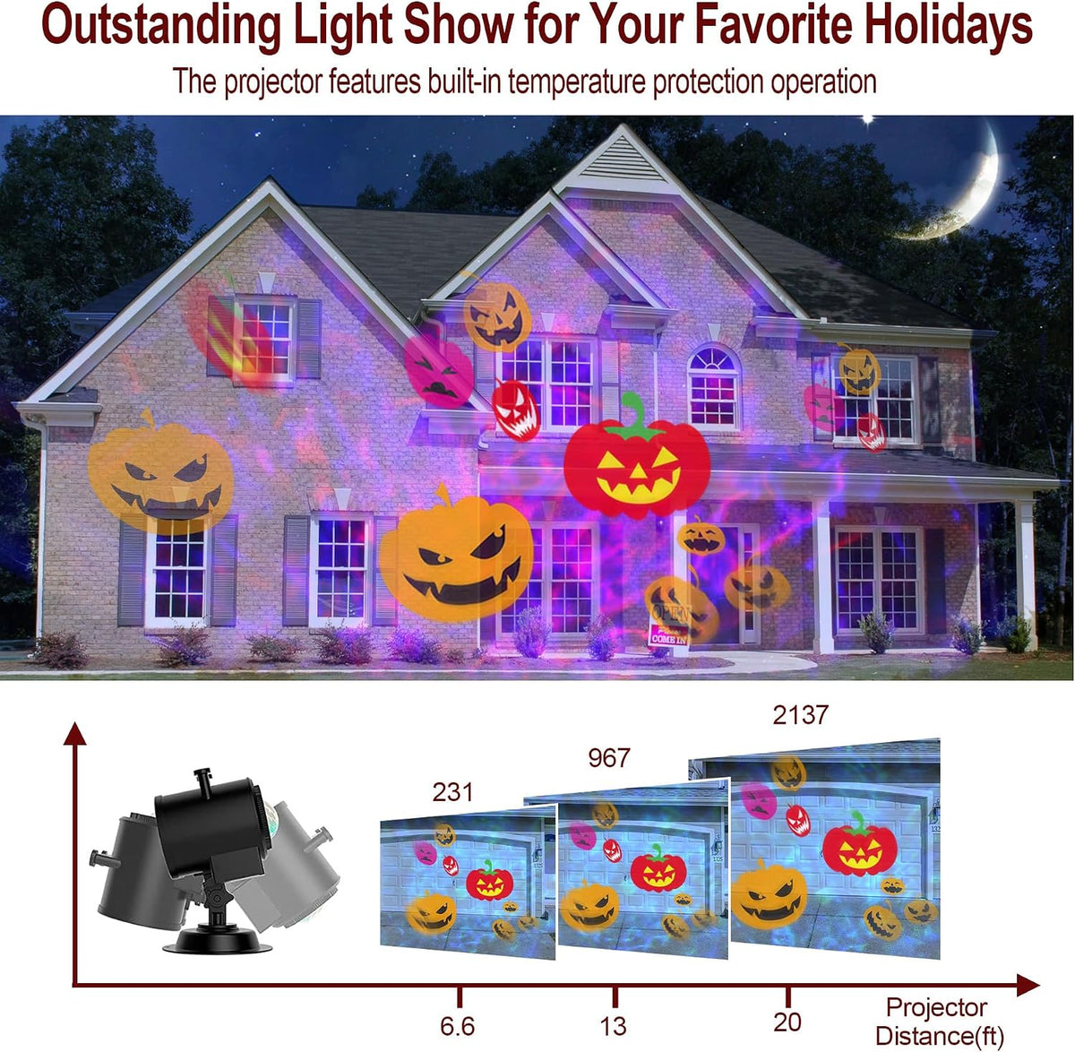LumHive 8-Theme Holiday Projector – Memorable Valentine's and Mother's Day Gift for Her with Remote and Timer