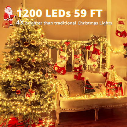 Lumicharm Cluster String Lights – Family Friendly Christmas Tree Lights for Kids Room and Staircase Safety