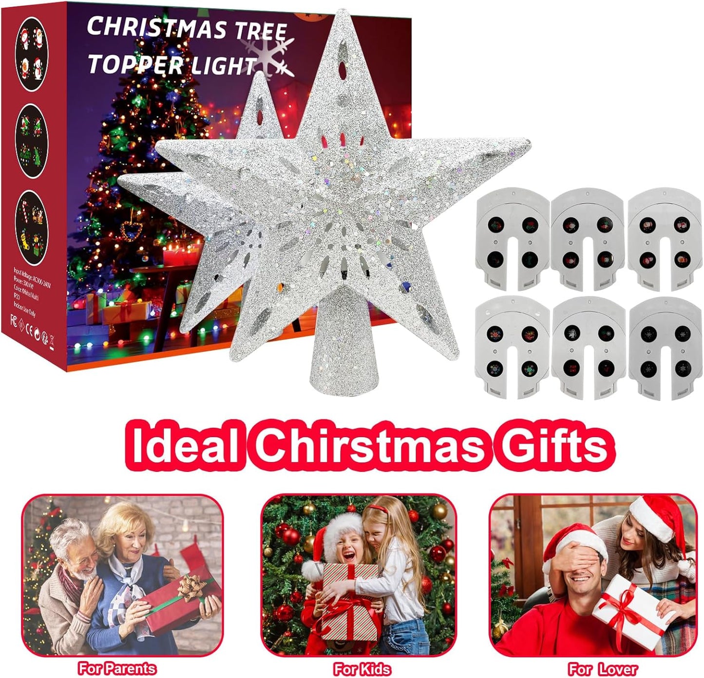Lumichroma LED Christmas Star Topper – Modern Holiday Aesthetic for Dining Room and Fireplace Area