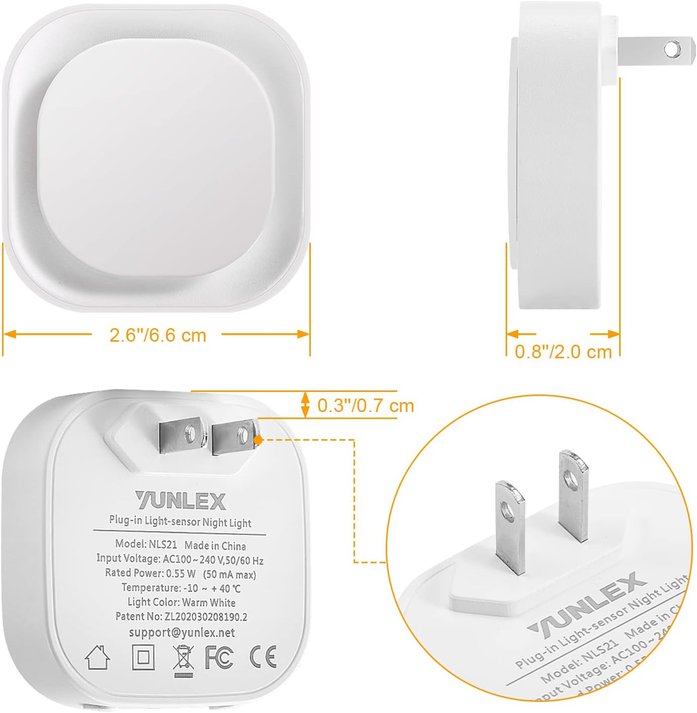 LumiDream Designer Night Light with Concealed Inner Layer, Sleek Plug in Glow for Modern Home