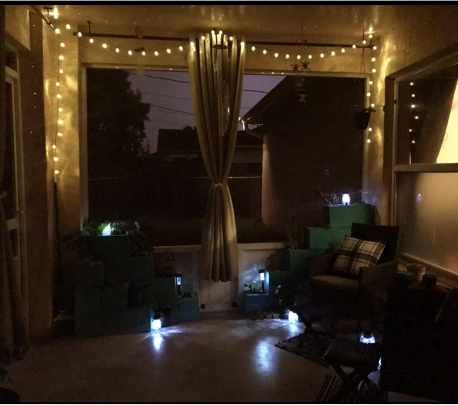 LumifyPro Warm White Battery String Lights 14ft 20 Hanging Bulbs, Holiday Gift for Mom and Best Friend with Dimmable Remote 8 Modes