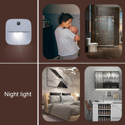 LuminAura Plug-in Nightlight 6-Pack with Smart Light Sensor, Smoke and Flame Free LED for Nursery, Hallway and Kitchen Night Safety