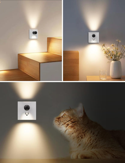 LumiNest Toddler Night Light Bundle – 3000K Warm Glow Plug in Wall Lamp for Kids Bedroom, Nursery and Hallway, Leaves Second Outlet Free