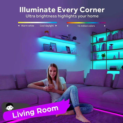 LuminGlow Battery Powered Strip Lights – Cool-Touch, Smokeless Lighting for Closets and Kids' Room Shelves