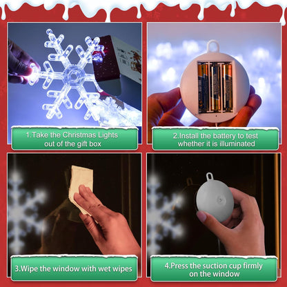 LuminGlow Christmas Snowflake LED Decor – Window, Mantel & Tree Hanging Lights to Set a Warm Holiday Mood