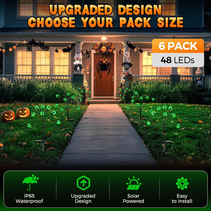 Luminoak Halloween Eyeball Garden Lights – Child-Friendly Solar Stakes for Family Trick-or-Treat Stations