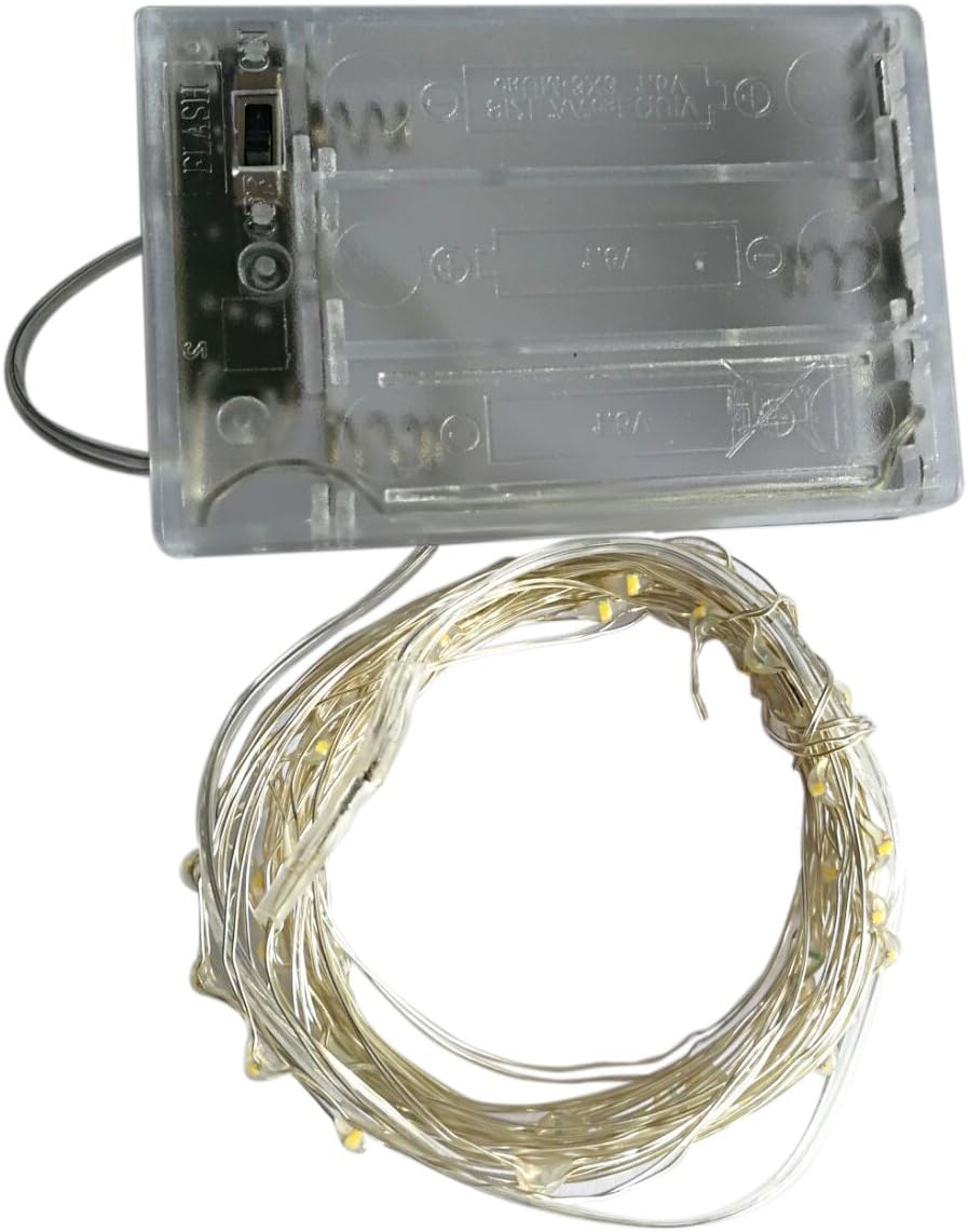 LUMIO Travel Ready LED Fairy Lights Two Pack – Compact Battery Silver Wire Lights for Patio, Tent, and Patio Wedding Centerpiece Decoration