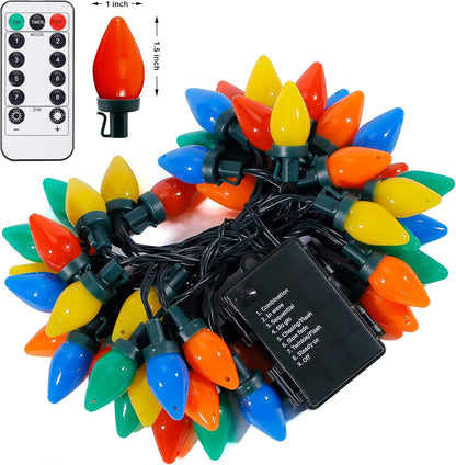 LumioGlow LED C7 String - Fire Risk Free Alternative to Candles for Mantel and Wreath