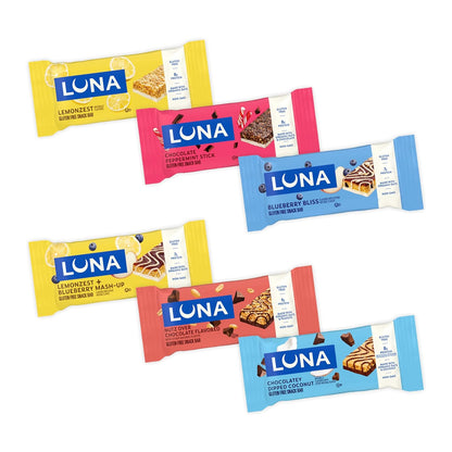 LUNA Bar Protein Bars - Quick Energy Boost for Remote Workers, Non-GMO 6 Flavor Pack