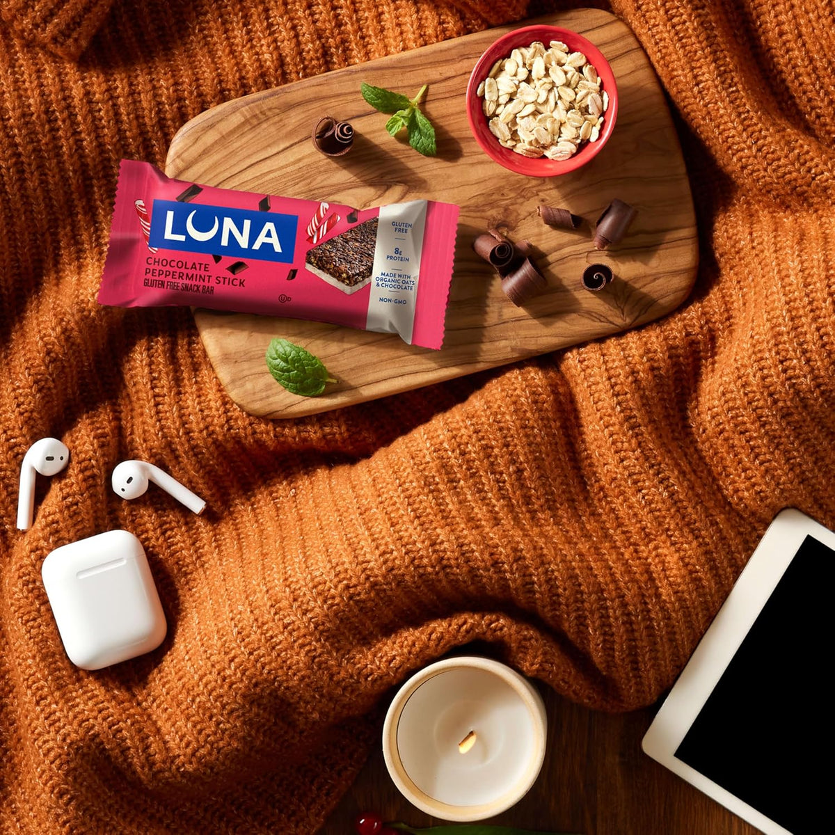 LUNA Bar Protein Bars - Quick Energy Boost for Remote Workers, Non-GMO 6 Flavor Pack