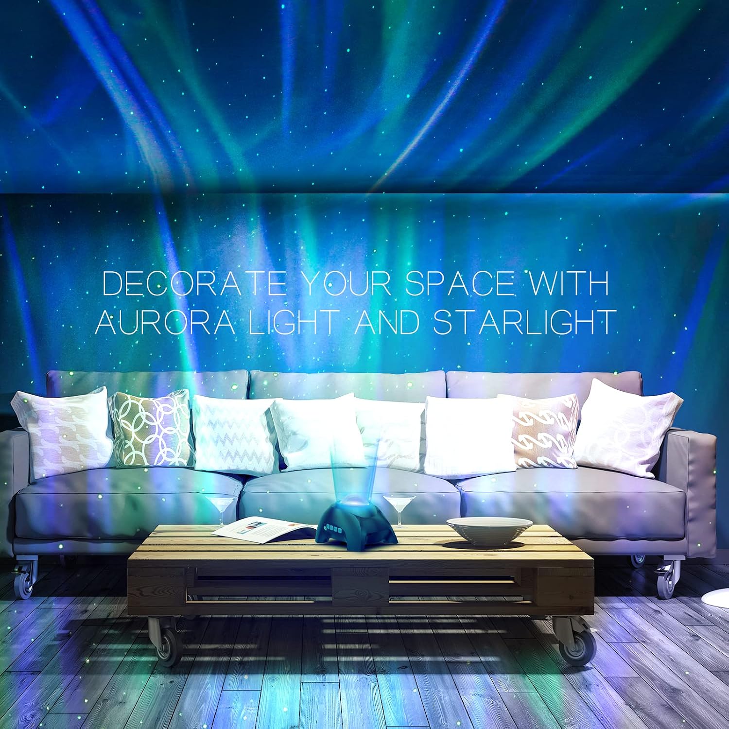 Lunartek Star Projector for Bedroom – Designer-Approved Ambient Light with ABS Matte Finish and 33 Effects for Cozy Decor