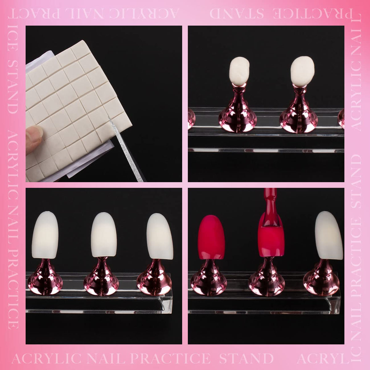 LUVYAUV Magnetic Nail Practice Stand – Streamlined Workflow Tool for Home Salon Pros, Swap Tips in Seconds for Faster Design Testing
