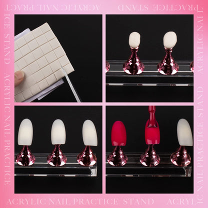 LUVYAUV Magnetic Nail Practice Stand – Streamlined Workflow Tool for Home Salon Pros, Swap Tips in Seconds for Faster Design Testing
