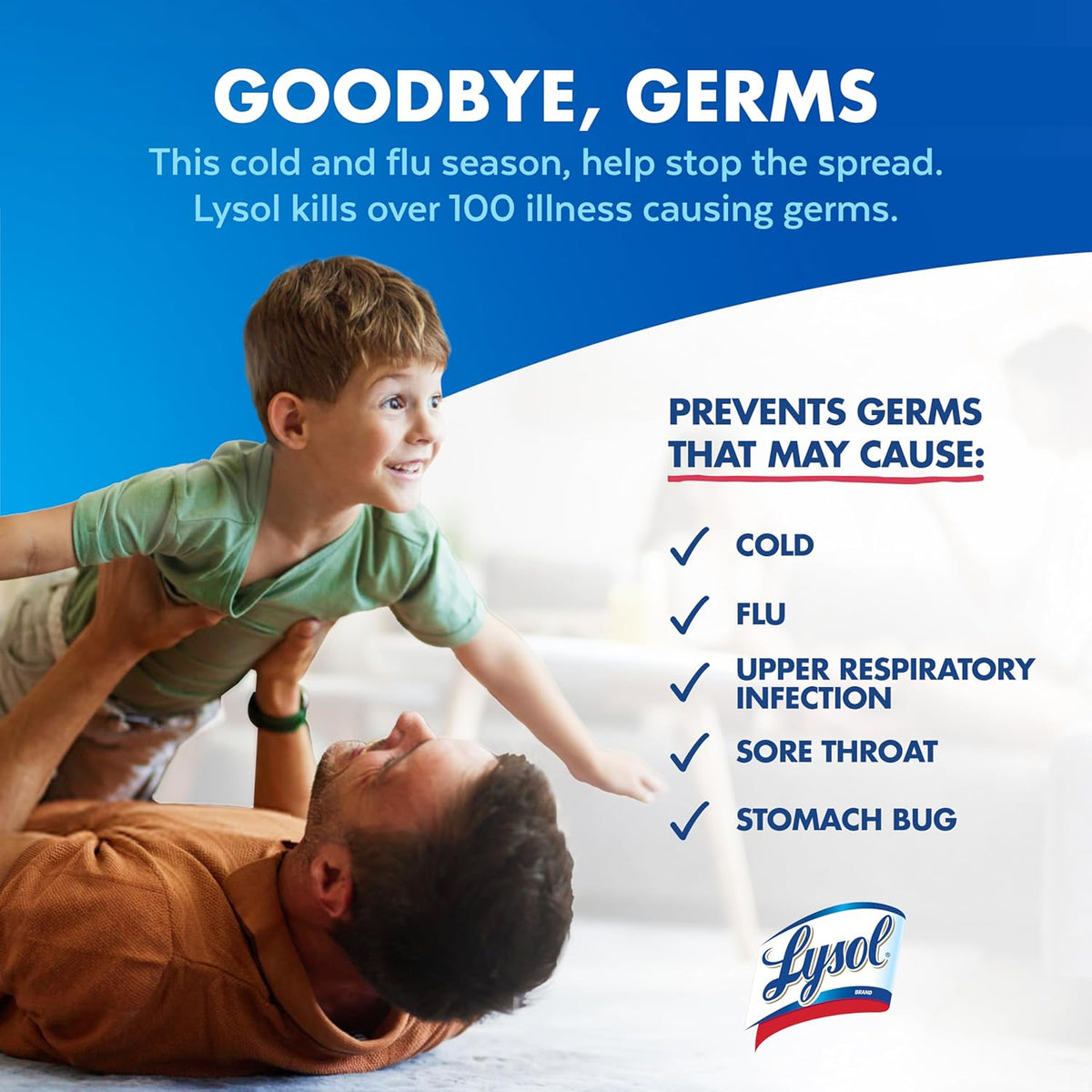 Lysol Disinfectant Spray – Safer Than Harsh Bleach for Kitchens, Bathrooms, and Nurseries, Kills 99.9% of Germs