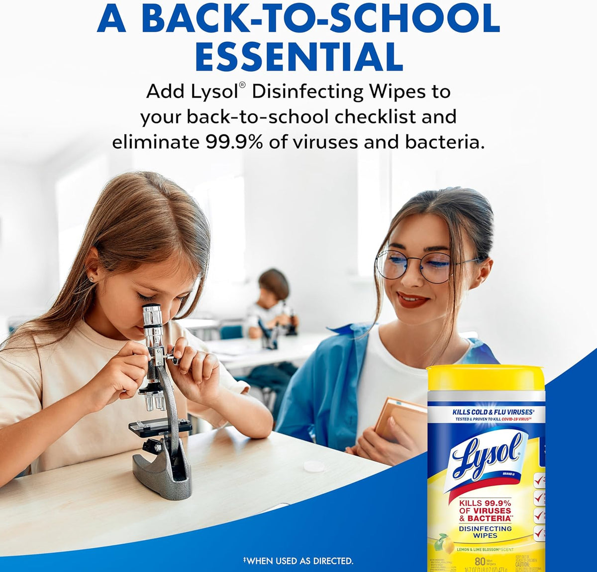 Lysol Disinfectant Wipes Multi-Surface Antibacterial Cleaning Wipes, Patio and Outdoor Dining Surface Disinfecting Lemon and Lime Blossom 80 Count (Pack of 2)