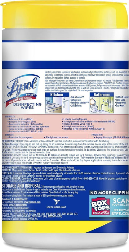 Lysol Disinfecting Wipes – Road Trip Cleaning Kit for RVs and Rest Stops, Multi-Surface Sanitizing for Anywhere You Park, 80 Count