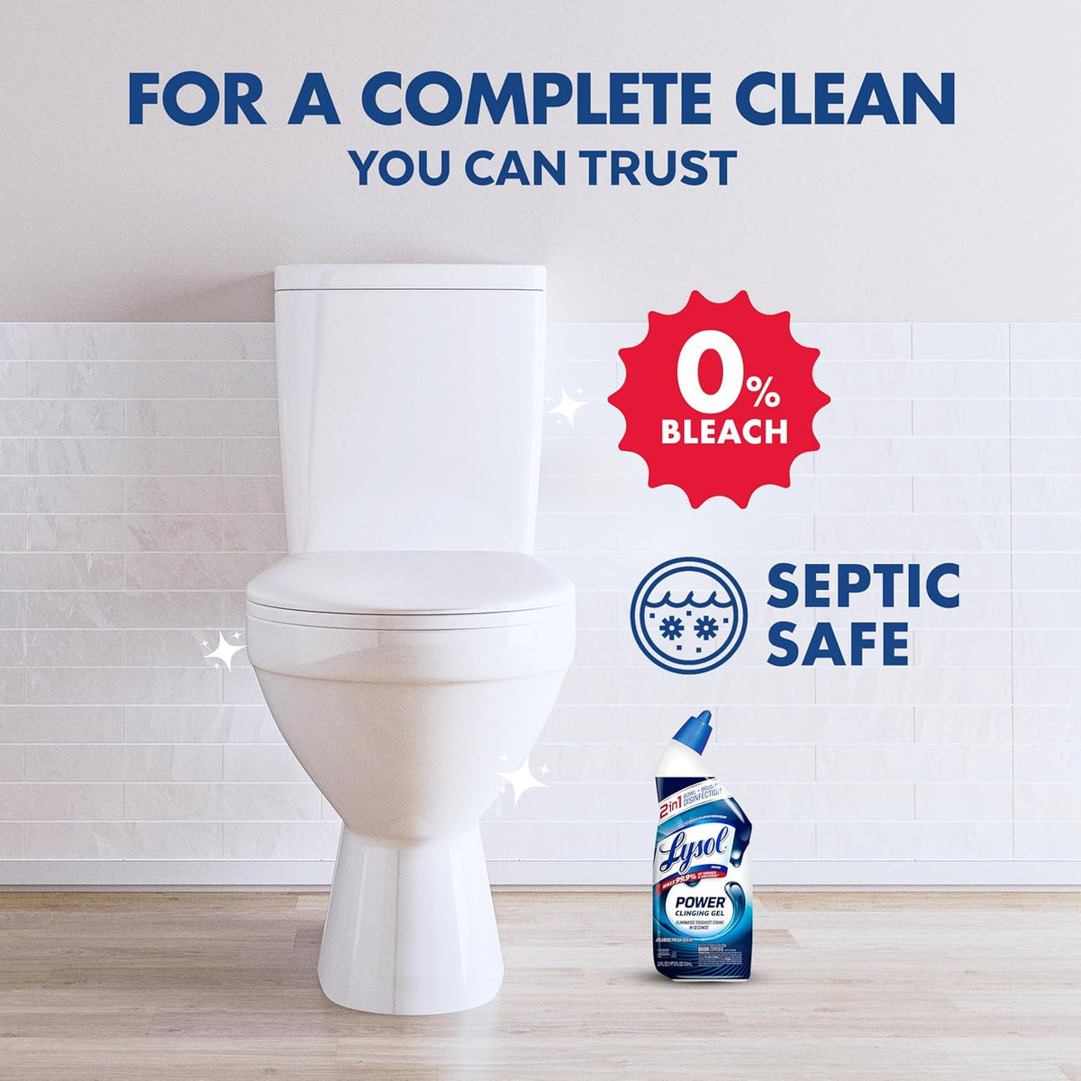 Lysol Toilet Bowl Cleaner, Angled Neck – Easier Bathroom Cleaning for Tired Parents, Hands-Free Toilet Bowl Gel