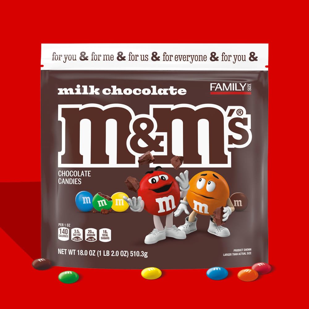 M&M'S Candy Gift for Her and Mom – 18 oz Resealable Bulk Chocolate Bag for Housewarming and Care Packages