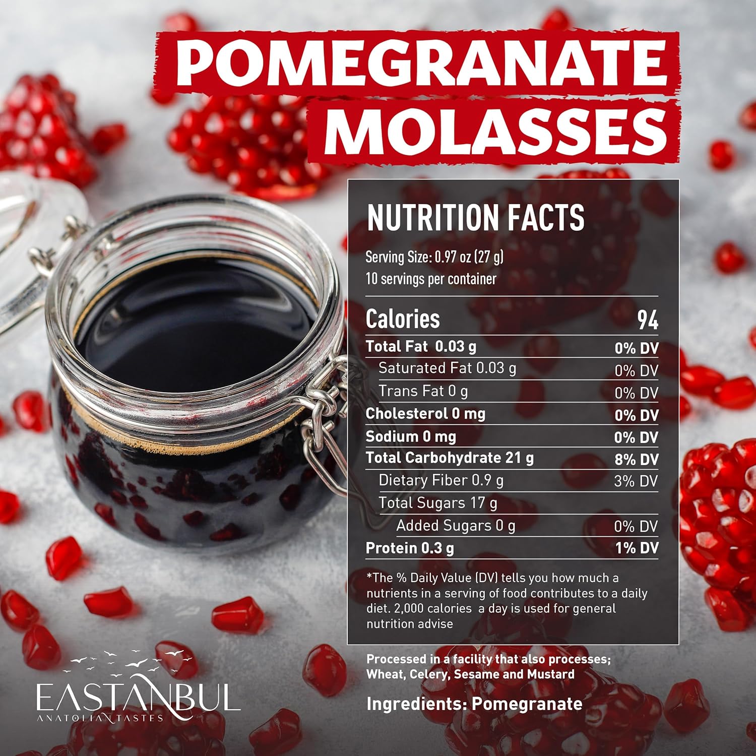 made from 100% natural pomegranates with no artificial additives or preservatives