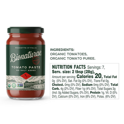 made from 100% ripe italian tomatoes with no added ingredients