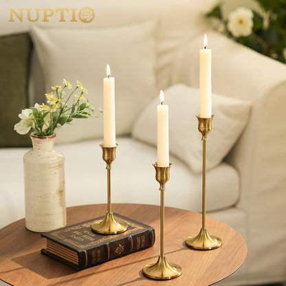 NUPTIO 6-Piece Taper Holder Collection, Polished-Look Centerpiece for High-End Home and Venue Styling