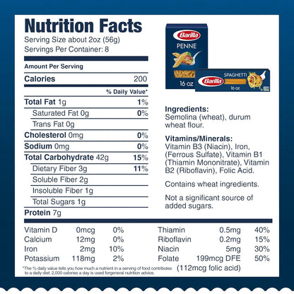 made from durum wheat semolina for firm al dente texture
