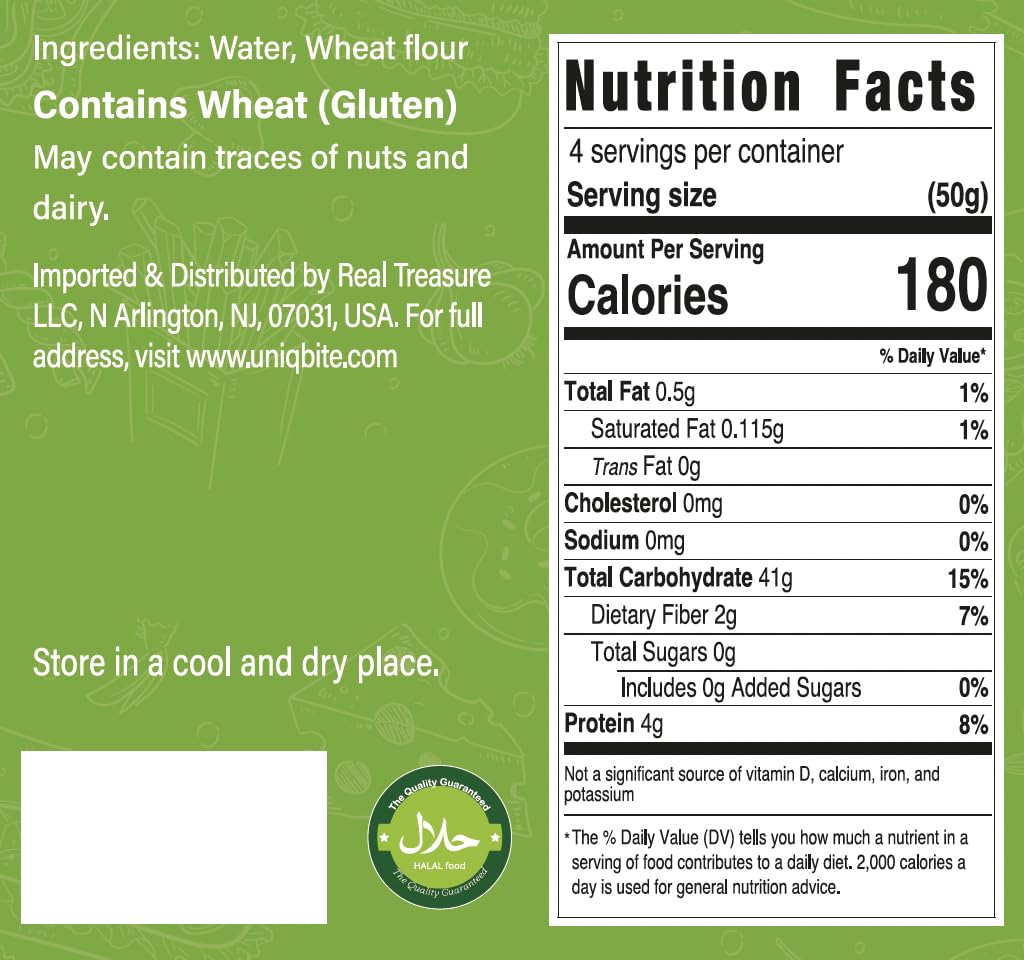 made from simple ingredients: premium wheat flour and water